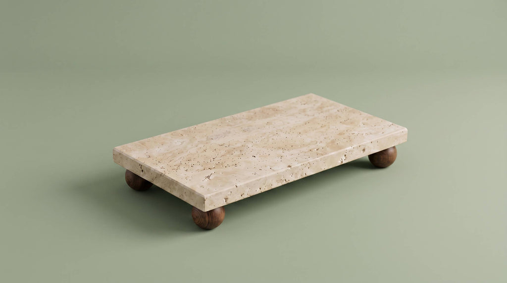 Travertine Riser & Pedestal Tray | Decorative Stone Tray