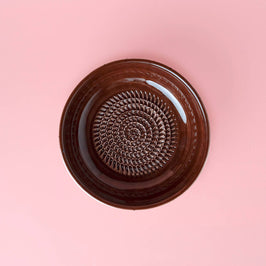 Medium Ceramic Grater Plate - Brown
