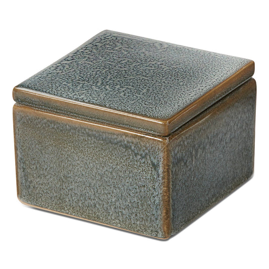 Decorative Stoneware Box Medium - Blue
