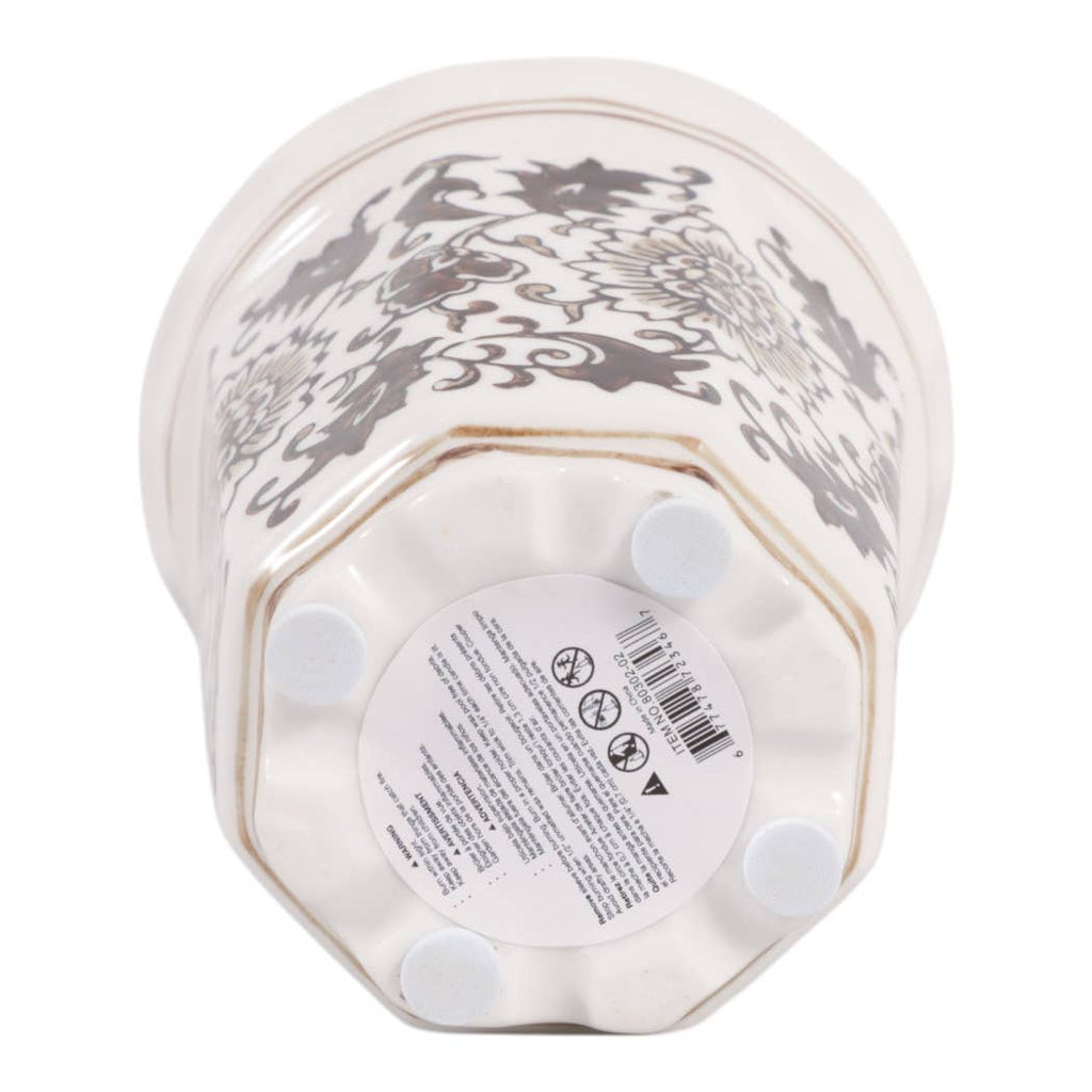 Jasmine Brown and White Ceramic Scented Candle
