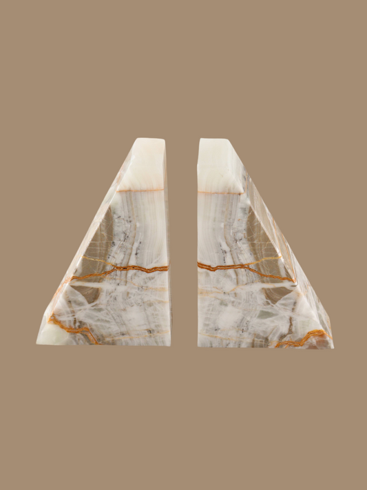 Green Polished Onyx Bookends