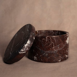 Round Keepsake  Red Zebra - Marble Box