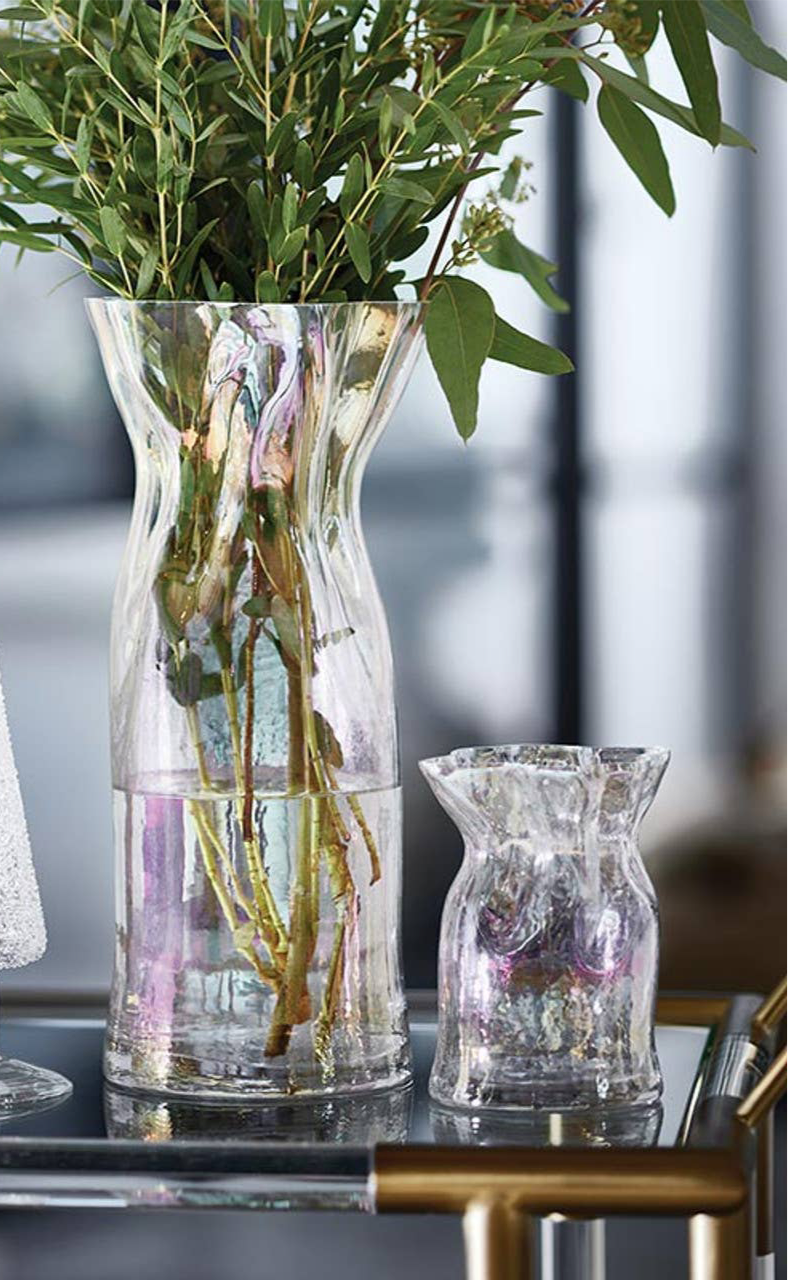 Luster Glass Cinched Vase