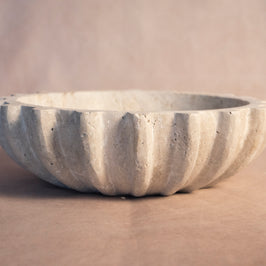 Outer Fluted Bowl - Travertine
