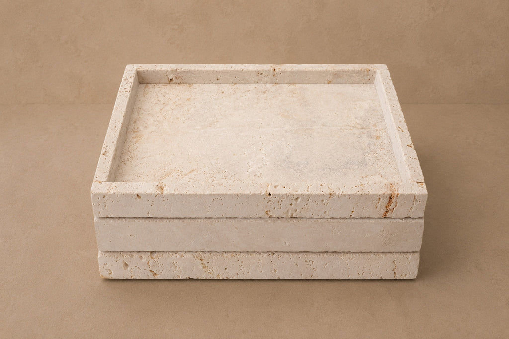 Classic Vanity Tray - Rectangular - Travertine