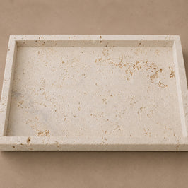 Classic Vanity Tray - Rectangular - Travertine
