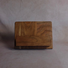 Mango Wood Scalloped Cookbook Stand - front view