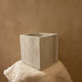 TRAVERTINE BOX PLANTER 8X8X9 - Marigold Market
