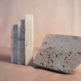 Signature Arched Bookend - 3 Plate - Travertine