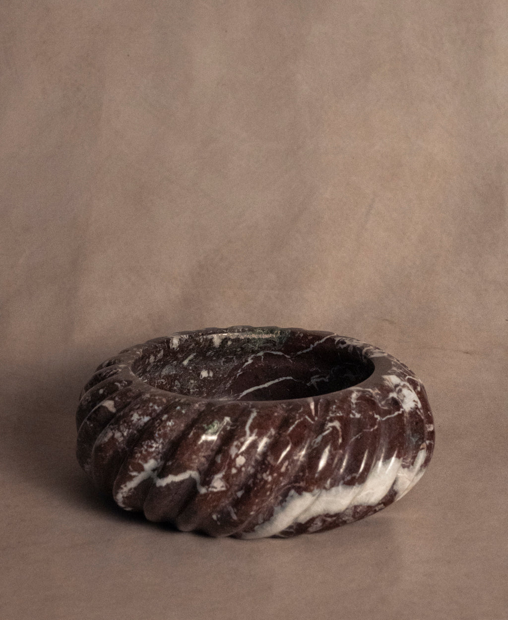Swirl Red Zebra Bowl- Marble