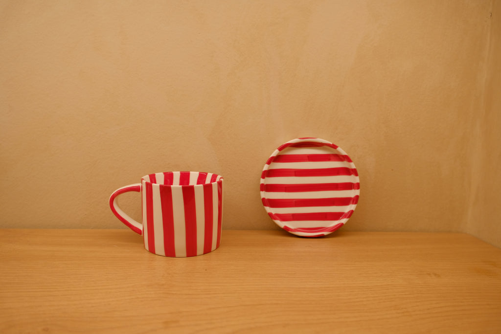 Striped Cafe Set (cup & saucer)