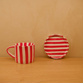 Striped Cafe Set (cup & saucer)