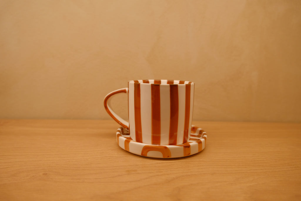 Striped Cafe Set (cup & saucer)
