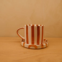 Striped Cafe Set (cup & saucer)