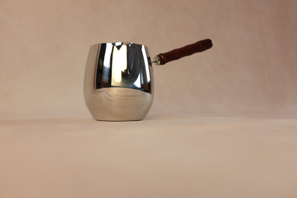 Latte Frother Jug with Wooden Handle