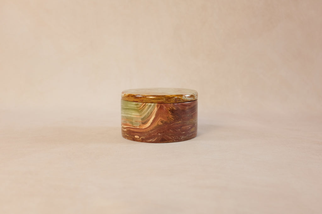Small Trinket Box - Onyx Multi Green