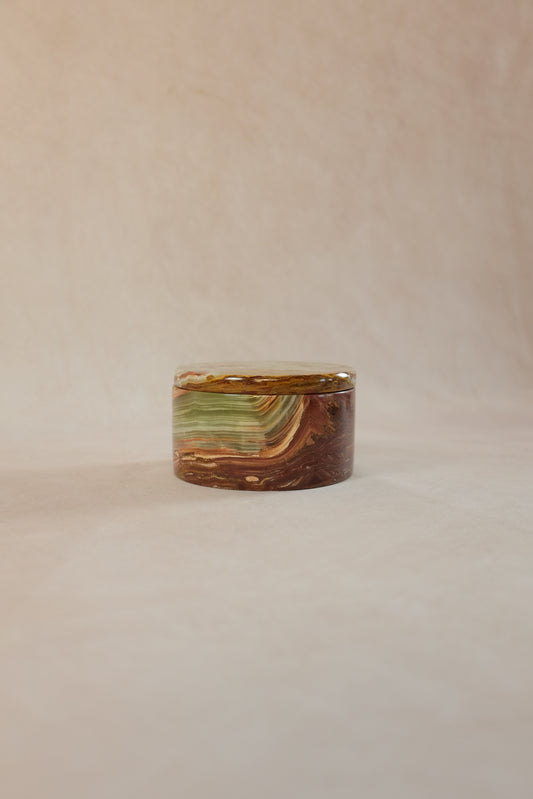 Small Trinket Box - Onyx Multi Green