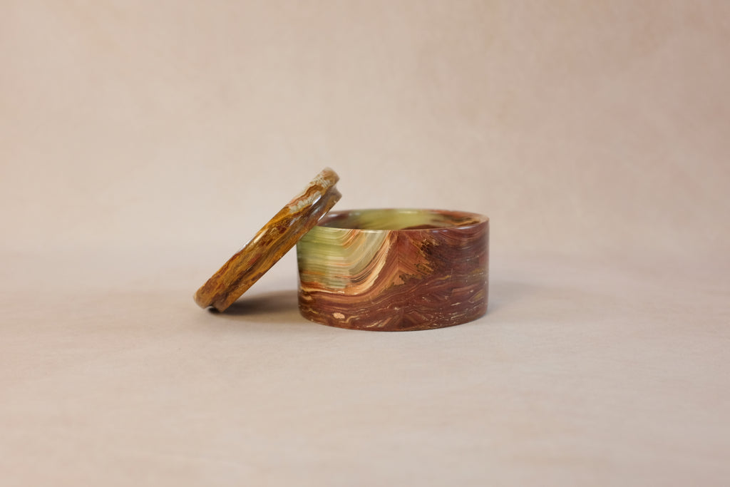 Small Trinket Box - Onyx Multi Green