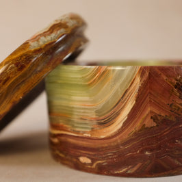 Small Trinket Box - Onyx Multi Green