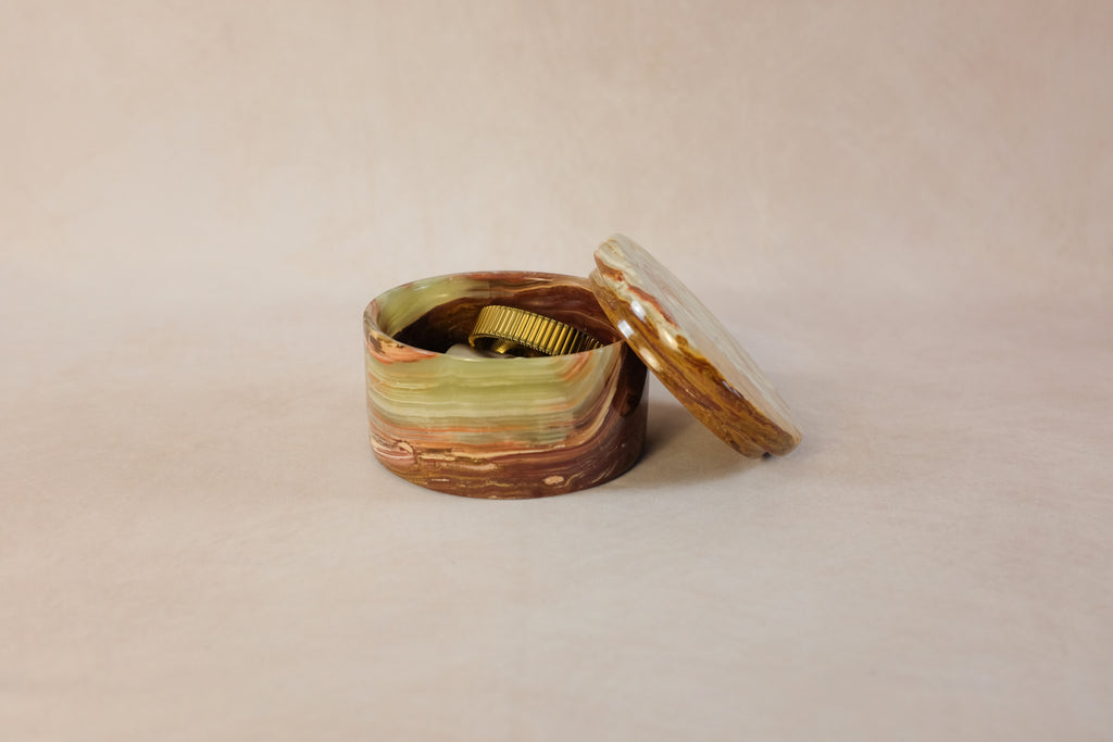 Small Trinket Box - Onyx Multi Green