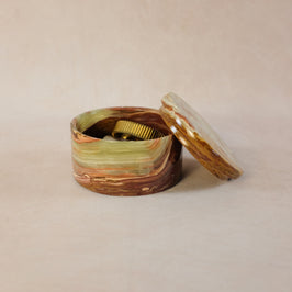 Small Trinket Box - Onyx Multi Green