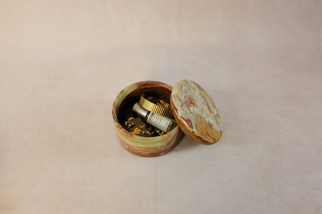 Small Trinket Box - Onyx Multi Green