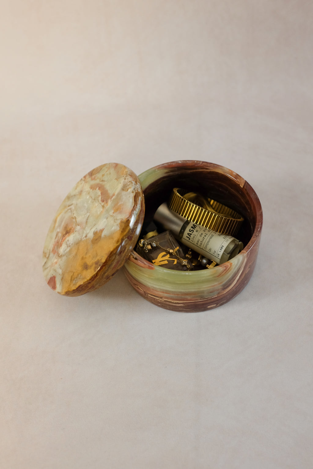 Small Trinket Box - Onyx Multi Green