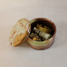 Small Trinket Box - Onyx Multi Green