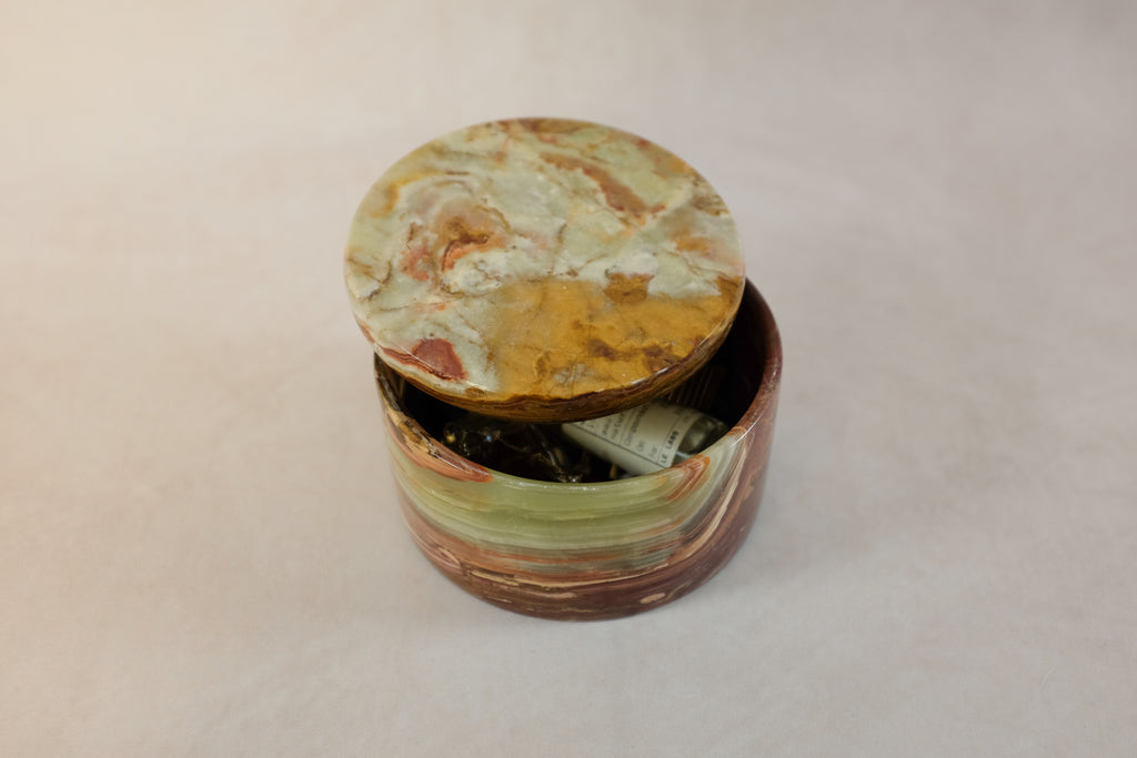 Small Trinket Box - Onyx Multi Green