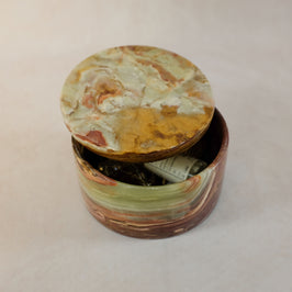 Small Trinket Box - Onyx Multi Green