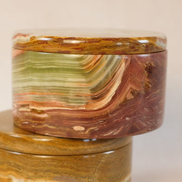 Small Trinket Box - Onyx Multi Green