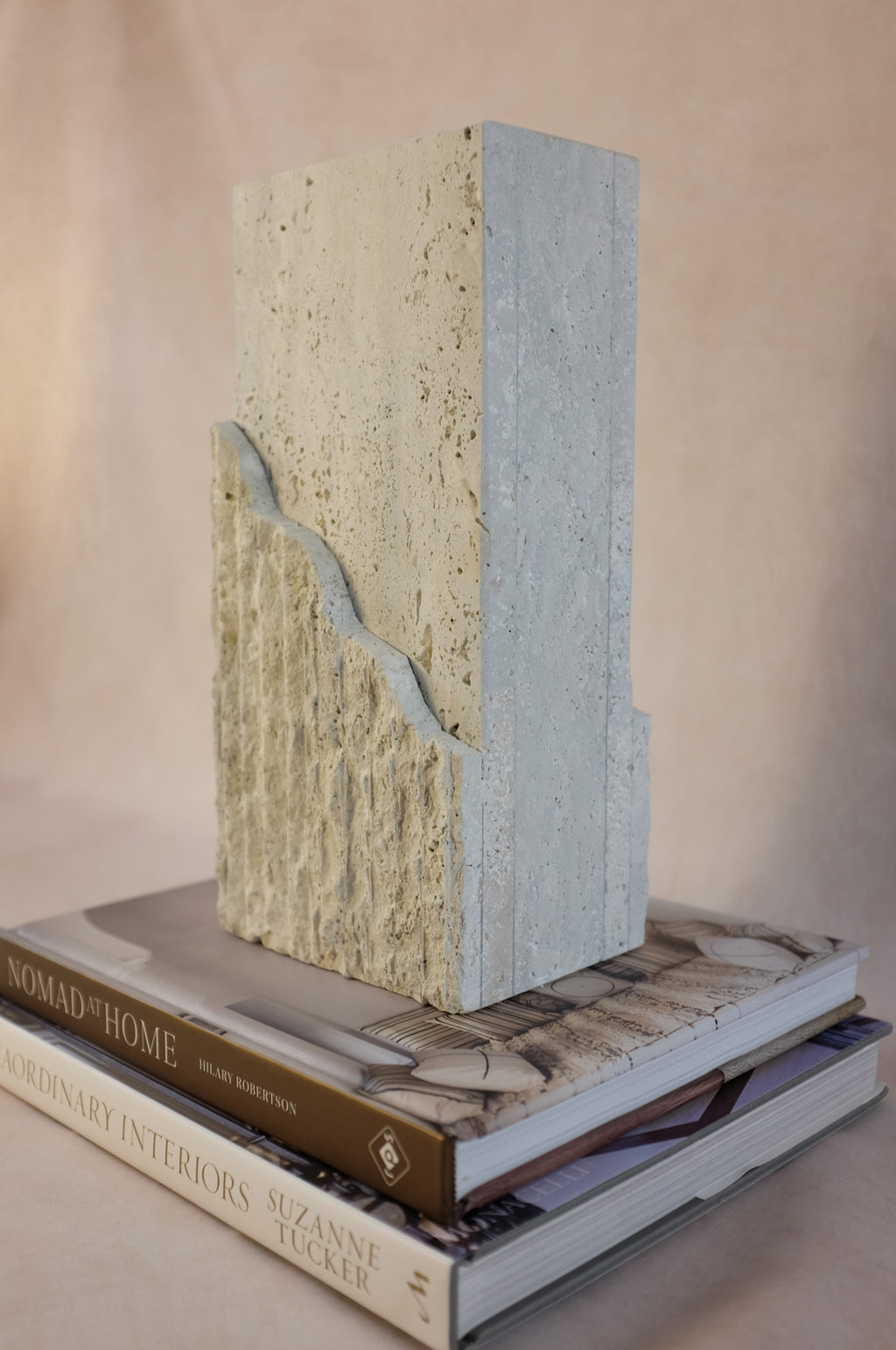 Raw-Cut Organic Vase - Rectangular - Travertine
