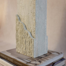 Raw-Cut Organic Vase - Rectangular - Travertine