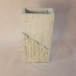 Raw-Cut Organic Vase - Rectangular - Travertine