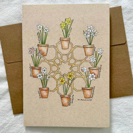 Daffodils around Trellis Card 5x7
