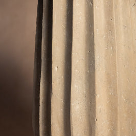 Short Fluted Vase  - Travertine