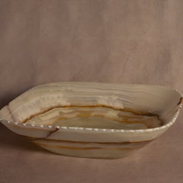 Organic Signature Decorative Onyx Bowl - Light Green - Onyx