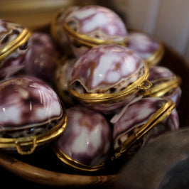 Purple Cowrie Trinket Pill Box, Coin Purse