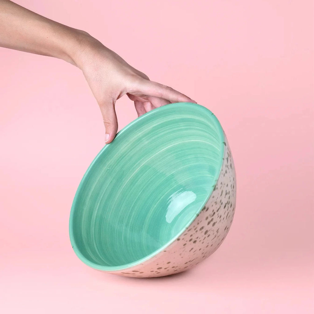 Ceramic Jade Salad Bowl