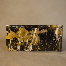 Black & Gold Marble Storage Box - Side view 