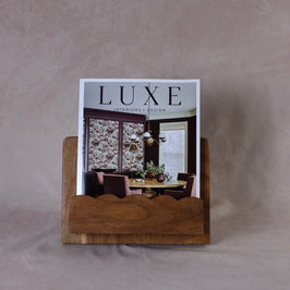 Mango Wood Scalloped Cookbook Stand - product in use