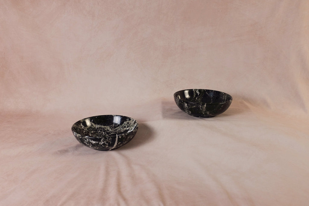 Classic Large Bowl in Black Zebra - Marble
