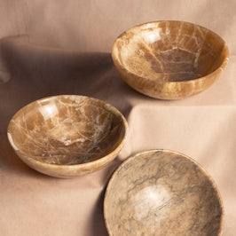 Warm & Earthy Trinket Bowl - Coke Marble - Large - collection display