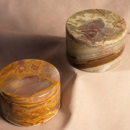 Small Trinket Box - Onyx Multi Green