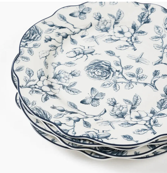 Blue&White Rose Garden Salad Plates