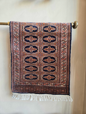 Brown/Navy Med Geometric Pakistani Rug