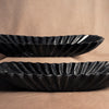 Oblong Fluted Bowl - Jet Black Marble