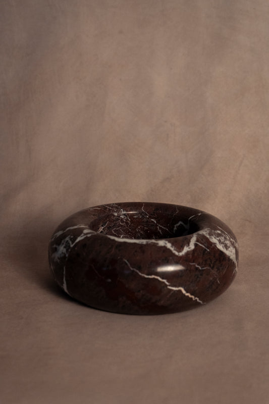Donut Bowl - Red Zebra - Marble