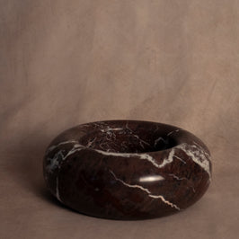 Bespoke Donut Bowl - Red Zebra - Marble - side view