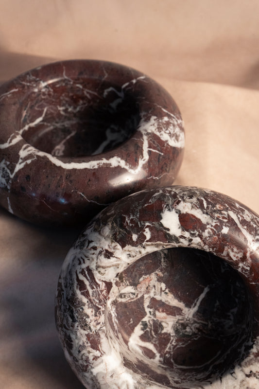 Donut Bowl - Red Zebra - Marble